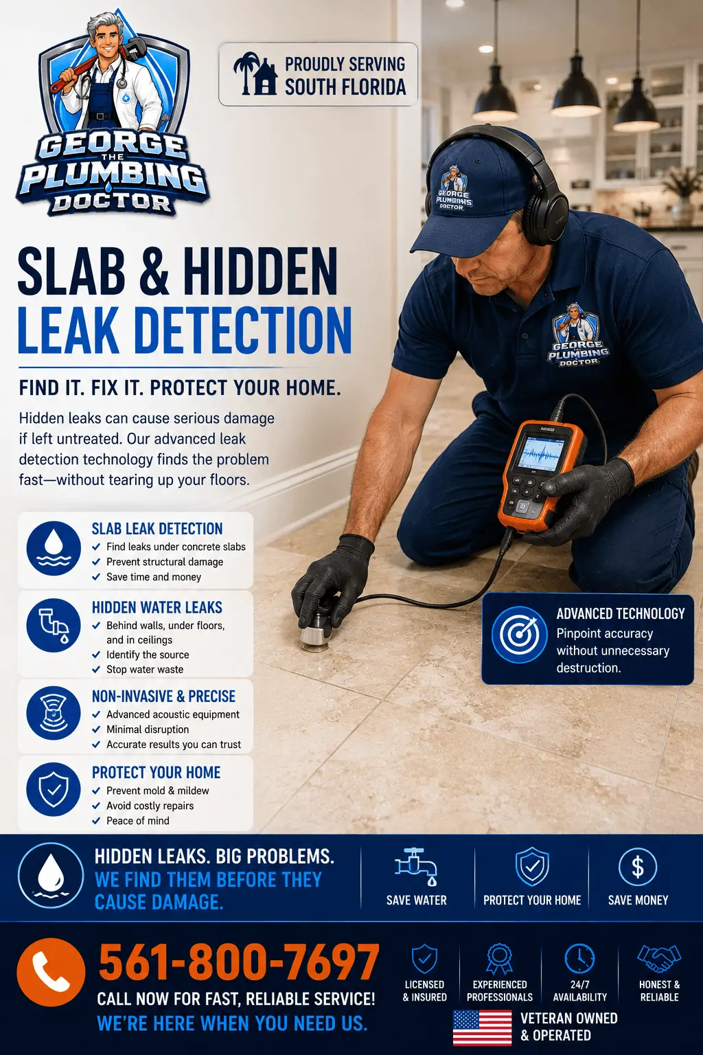 Leak Detection by George The Plumbing Doctor in Jupiter, FL